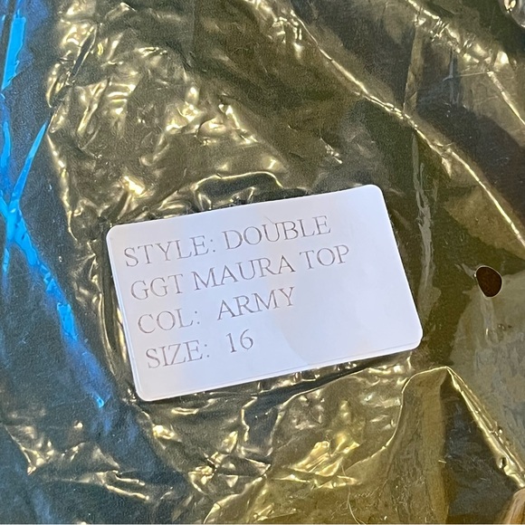 Pari Passu Maura Short Sleeve Top in Army NWT! size 16 - Picture 8 of 9